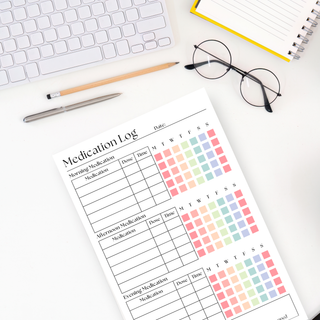 Medication and Vitamin Log: 50 Page Tear-Off Notepad