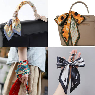 Floral Letter Twilly Scarf for Hair & Bag Accessor