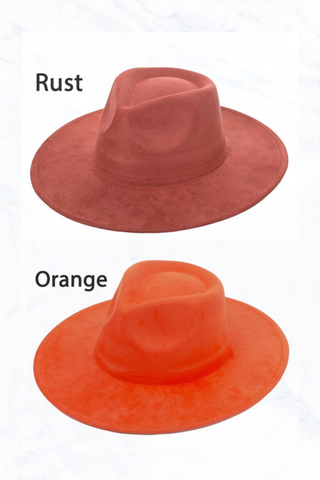 Suede Large Eaves Teardrop Top Fedora Hat
