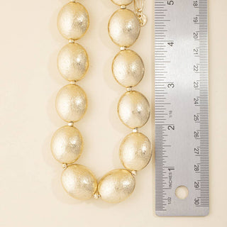 Chunky Brushed Oval Bead Collar Necklace