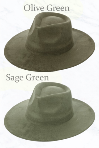 Suede Large Eaves Teardrop Top Fedora Hat