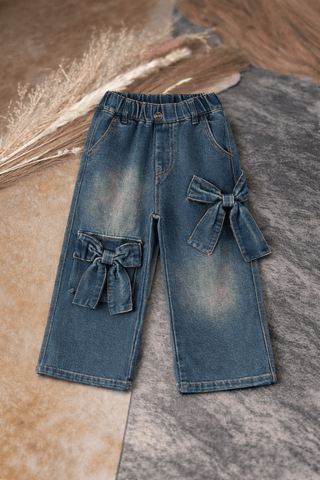 Girls Bow Stretch Wide - Leg Jean - Jayden Layne