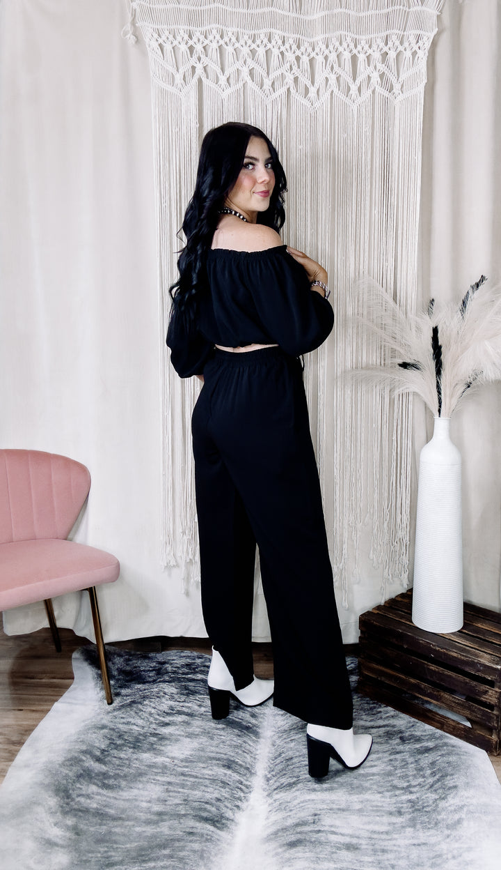 Black Chloe 2 Piece Pant Set