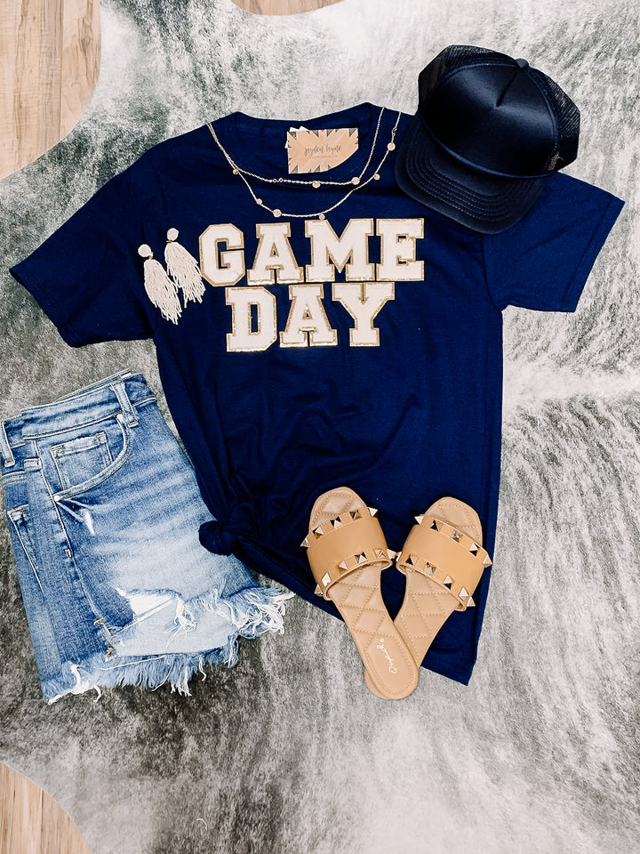 Navy/White Chenille Game Day Tee