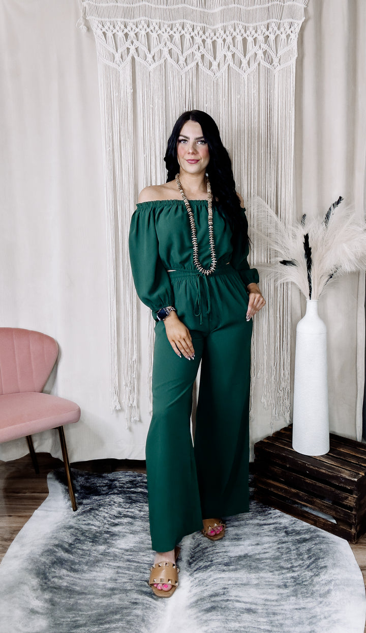 Green Chloe 2 Piece Pant Set