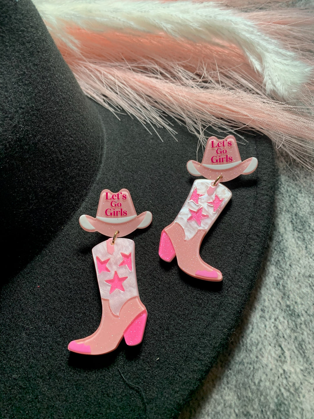 Acrylic Cowboy Boots Earrings