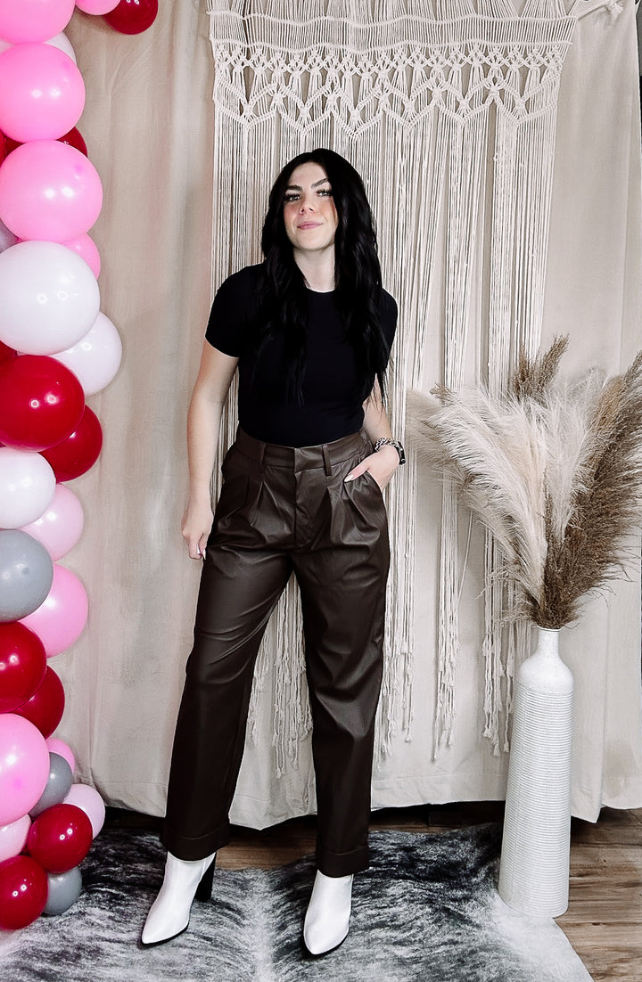 Americano Drew Vegan Leather Pleat Pants