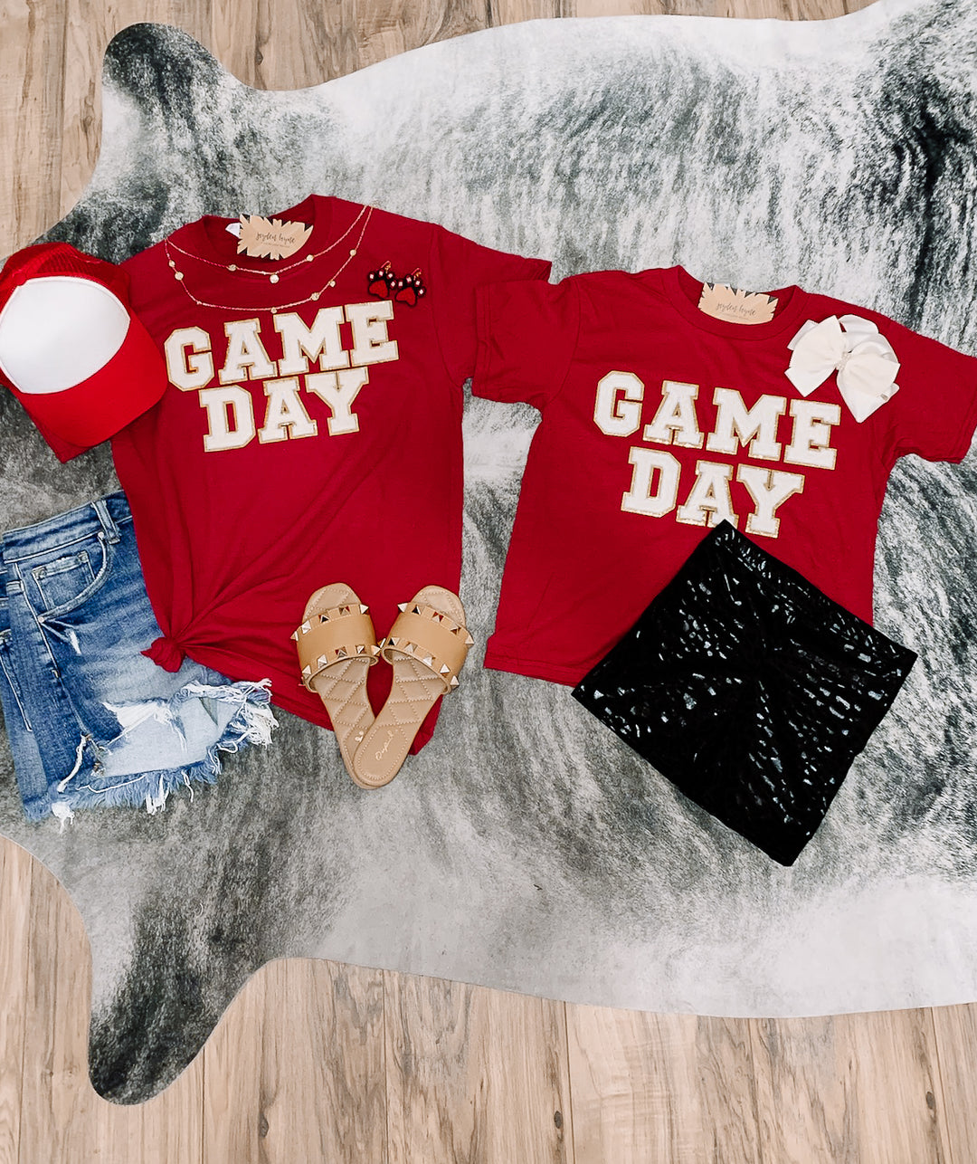 Red/White Chenille Game Day Tee