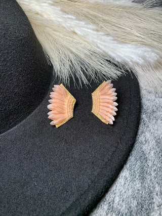 Pink Acrylic Feather Earrings