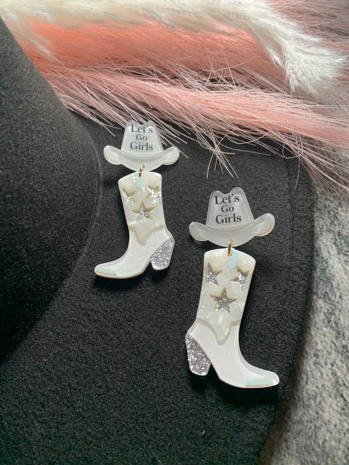Acrylic Cowboy Boots Earrings