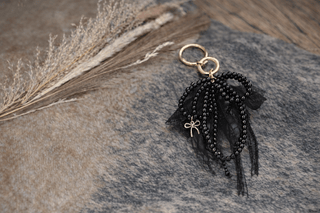 Lace Bow Pearl Keychain Bag Charms - Jayden Layne