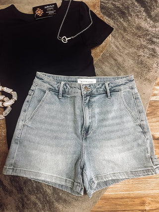 Light Wash Trouser Shorts - Jayden Layne