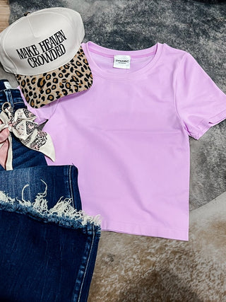 Purple Thick Banded Short Sleeve Top - Jayden Layne