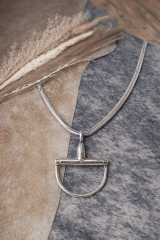 Silver Chunky Horse Bit Snake Chain Necklace - Jayden Layne