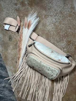 Trinity River Cowhide Fringe Belt Bag - Jayden Layne