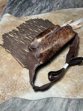 Trinity River Cowhide Fringe Belt Bag - Jayden Layne