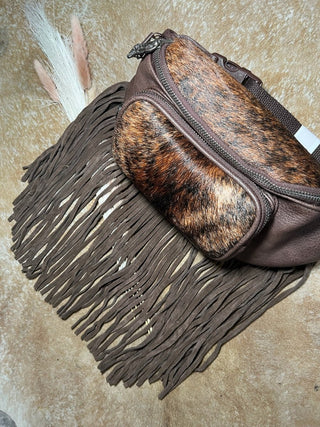 Trinity River Cowhide Fringe Belt Bag - Jayden Layne