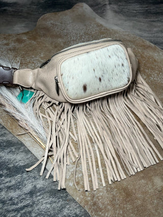 Trinity River Cowhide Fringe Belt Bag - Jayden Layne