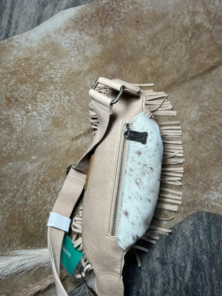 Trinity River Cowhide Fringe Belt Bag - Jayden Layne