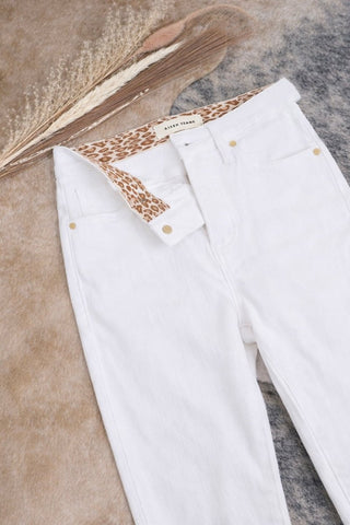 Tummy Control Straight Leg White Jeans - Jayden Layne