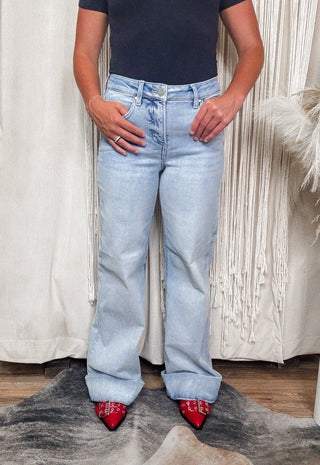 Tummy Control Wide Cuffed Jeans