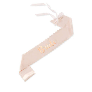 Blush Pink & Rose Gold Satin Bachelorette Party Sash - Bride - Jayden Layne