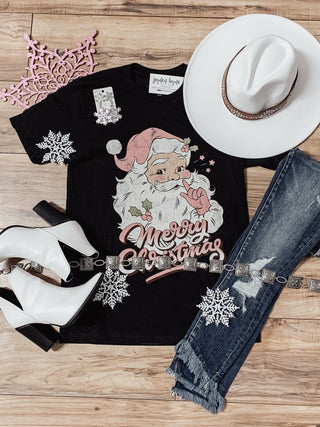 Vintage pink Santa bf tee - Jayden Layne