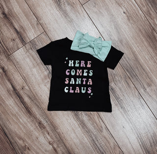 Kid’s Retro Here Comes Santa tee - Jayden Layne