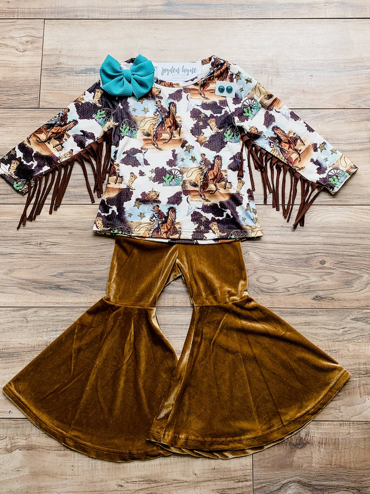 Girls Golden Western Set - Jayden Layne