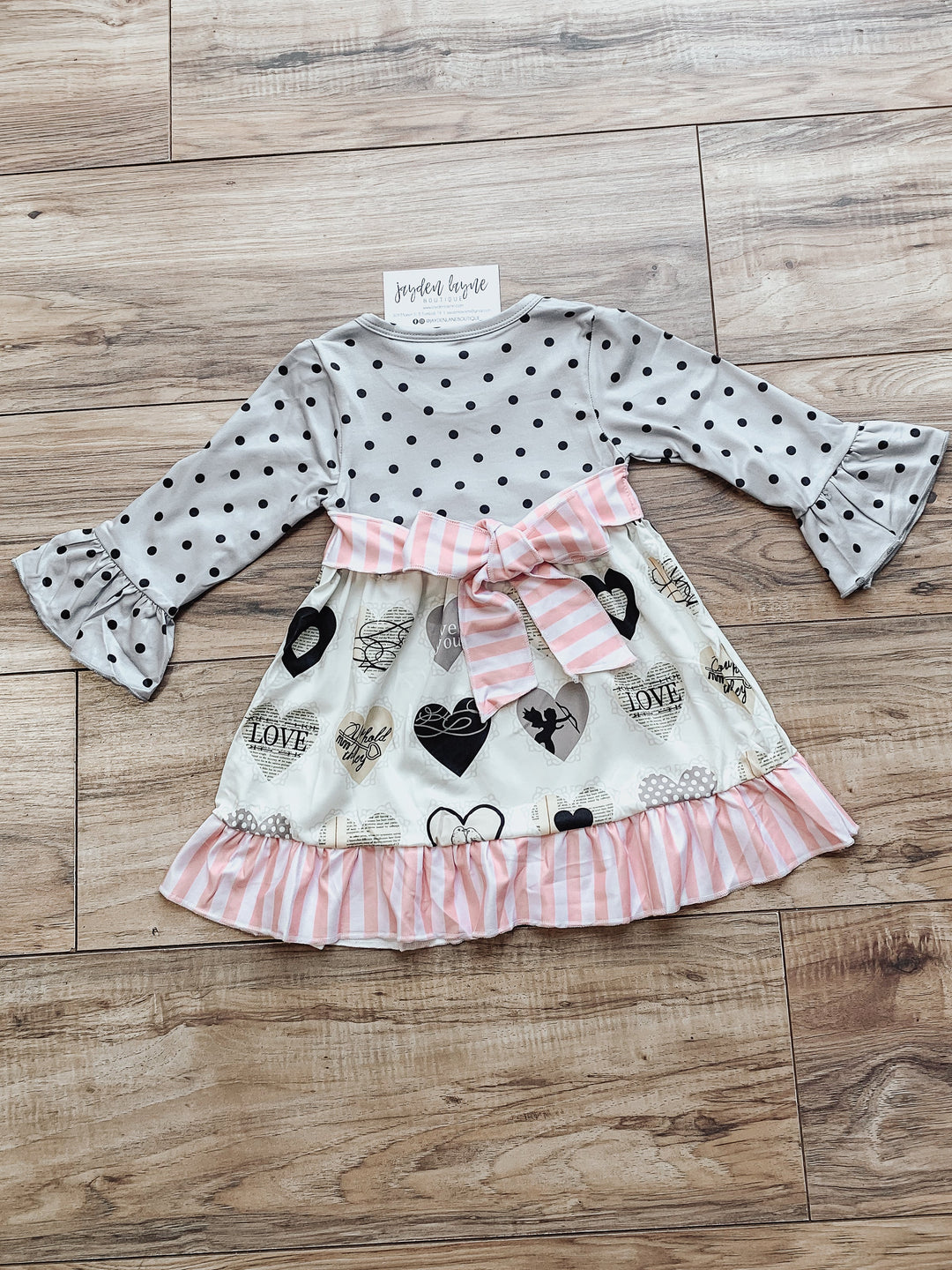 Children heart grey dress - Jayden Layne