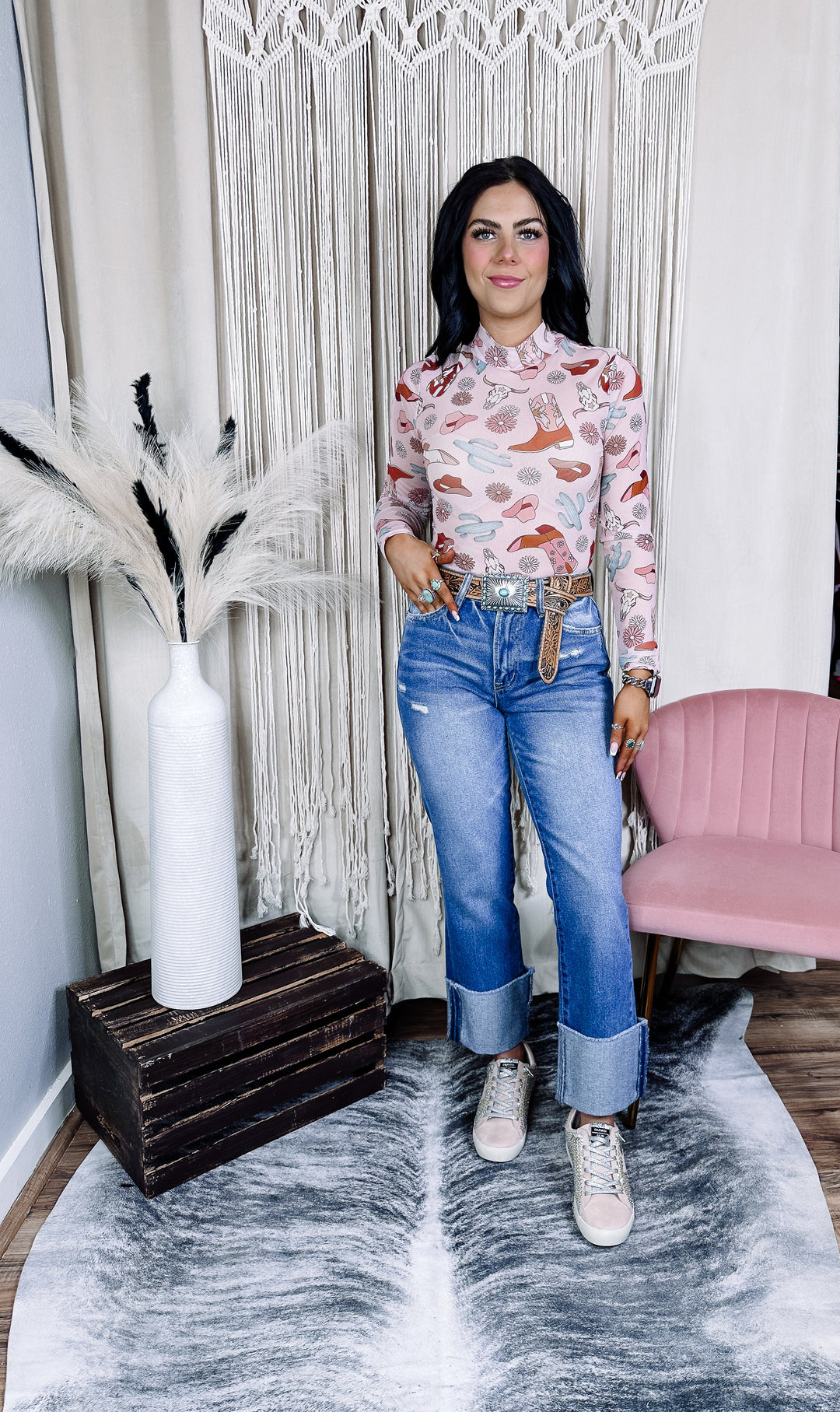 Presley Western Print Bodysuit - Jayden Layne