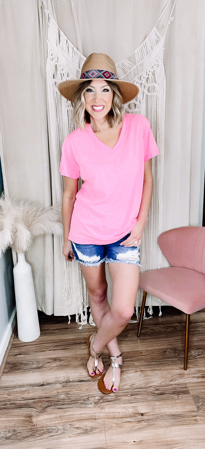 Everyday Basic V Neck Short Sleeve Tee - Jayden Layne