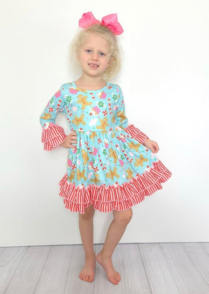 Kid’s Christmas gingerbread dress - Jayden Layne