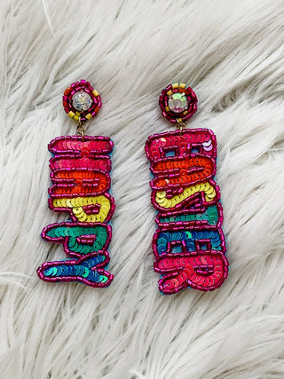 Sequin Happy Easter Earrings - Jayden Layne