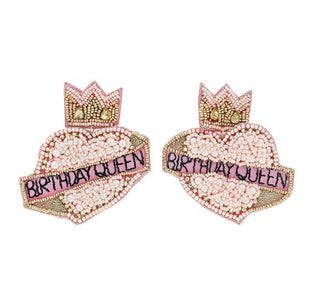 Beaded Bday queen earrings - Jayden Layne