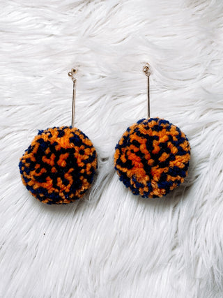 Astros pom earrings - Jayden Layne