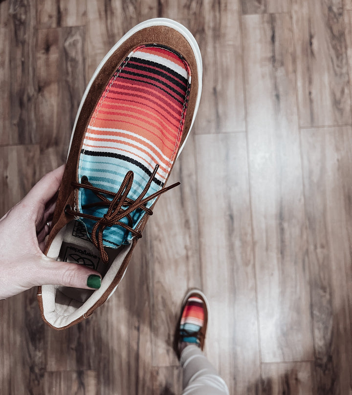 Aztec stripe lace boat shoes - Jayden Layne