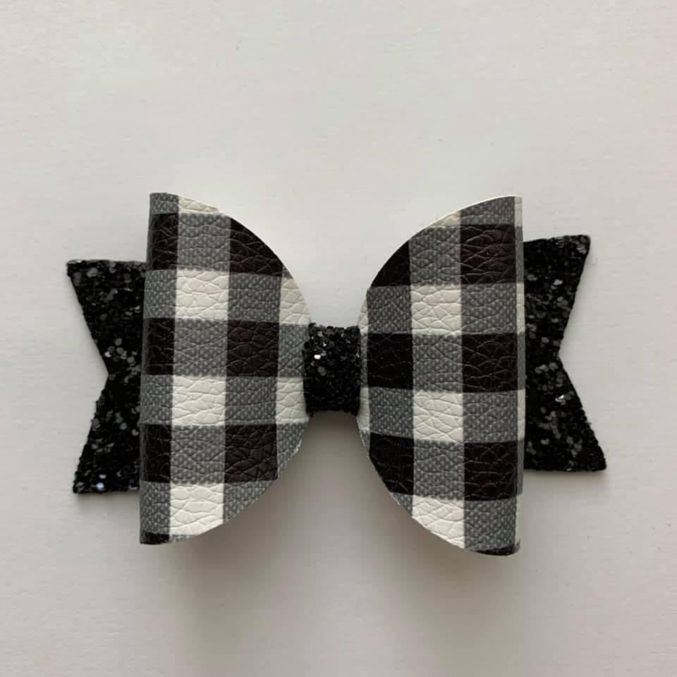Glitter leather clip bows - Jayden Layne