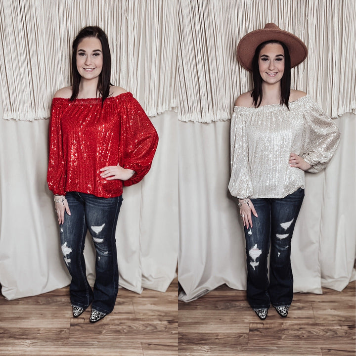 Off shoulder sequin top - Jayden Layne