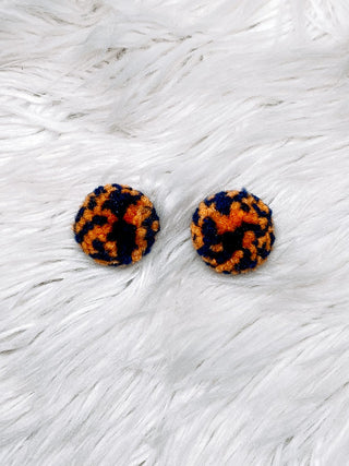 Astros pom earrings - Jayden Layne