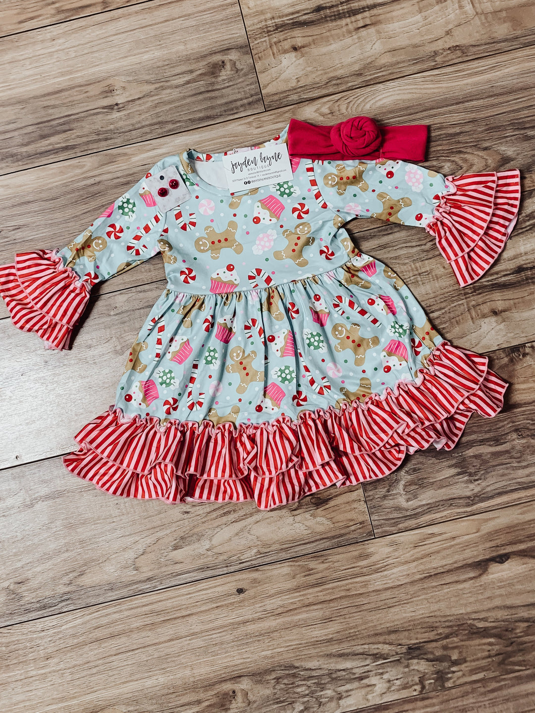 Kid’s Christmas gingerbread dress - Jayden Layne