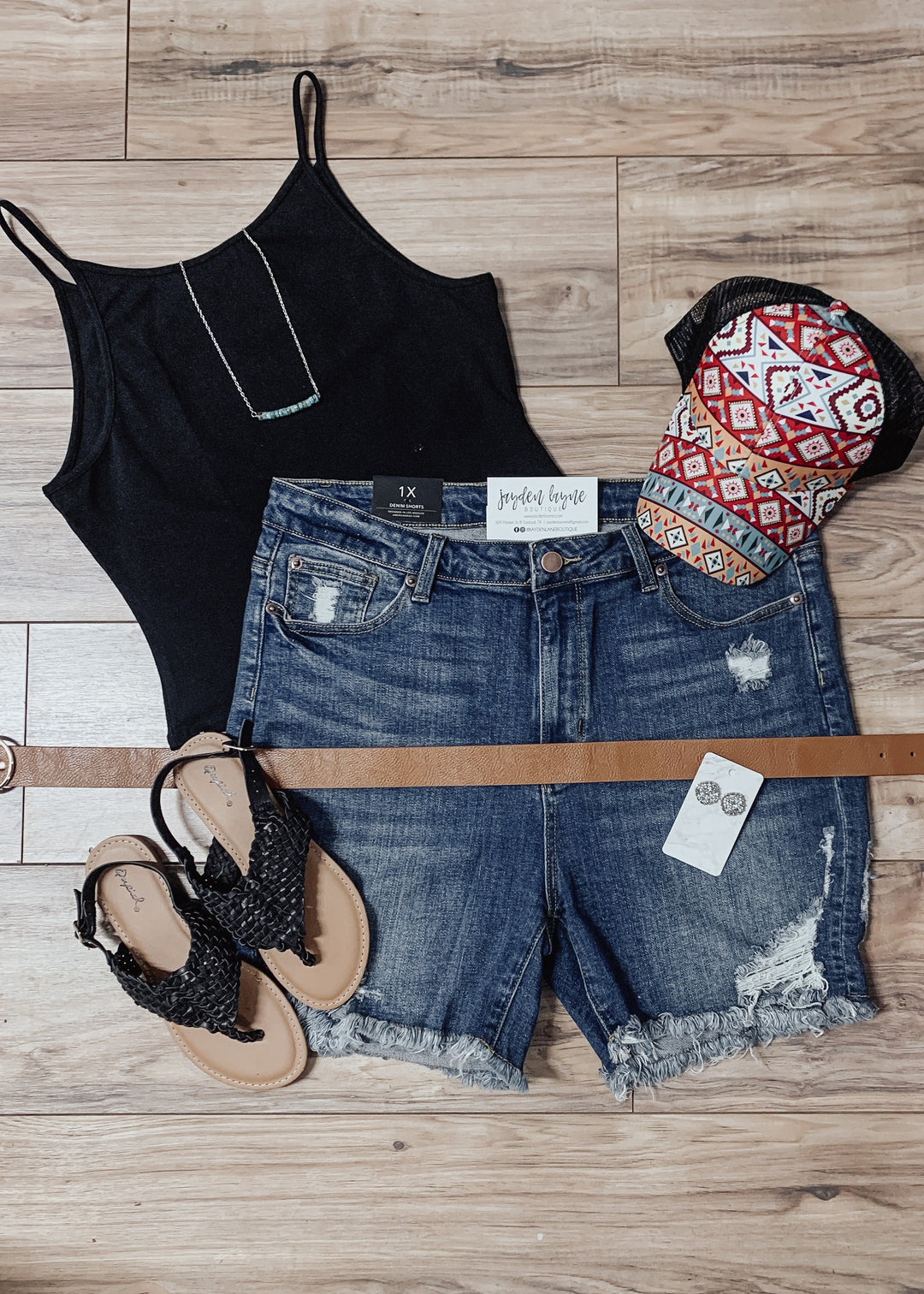 Stella Distressed Denim Shorts - Jayden Layne