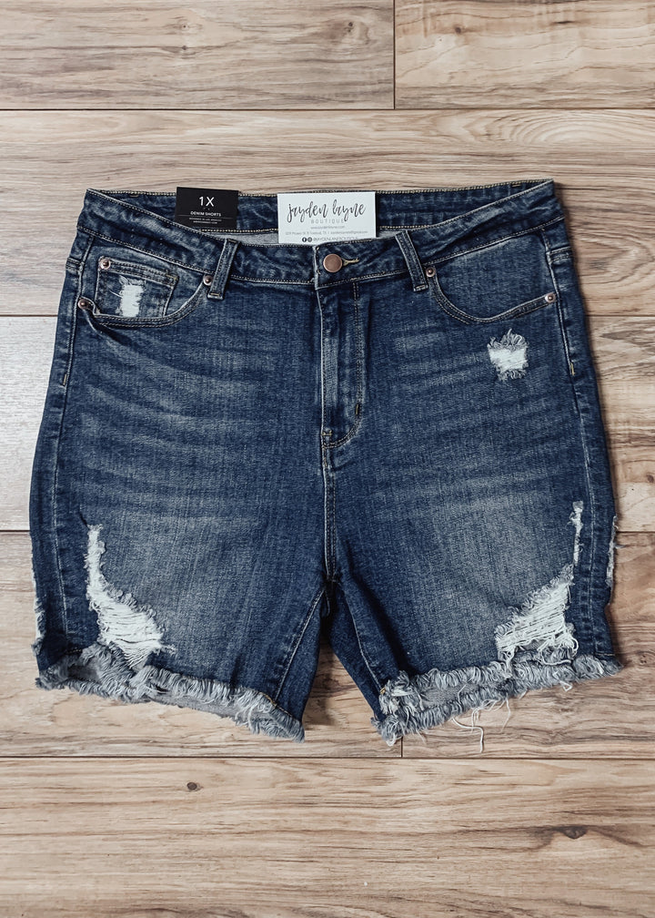 Stella Distressed Denim Shorts - Jayden Layne